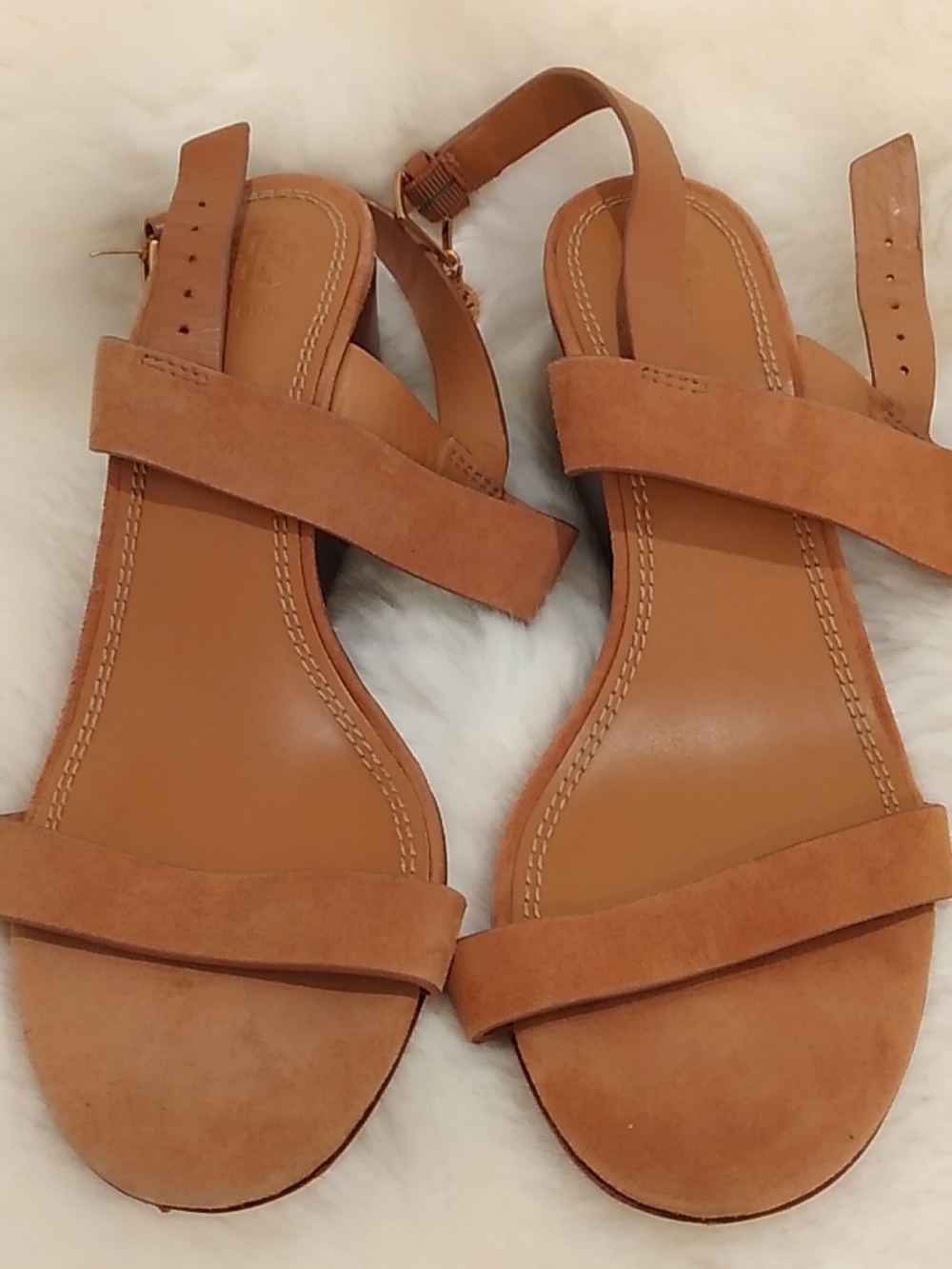 Tory Burch Women’s Tan Suede Slingback Sandals - Classic Summer Style